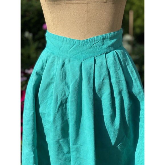 Vintage 80’s Classic Directions Green Linen & Cotten High Rise Boho Skirt Sz 8 - Picture 2 of 5
